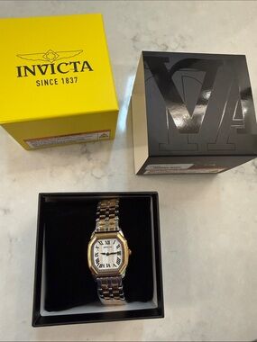 Invicta Two-Tone Gold and Silver Dress Watch with Roman Dial NWT!